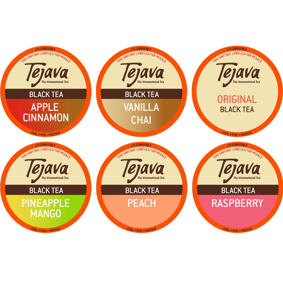 Tejava Tea Variety Pack, 52ct. 6 All Natural Unsweetened