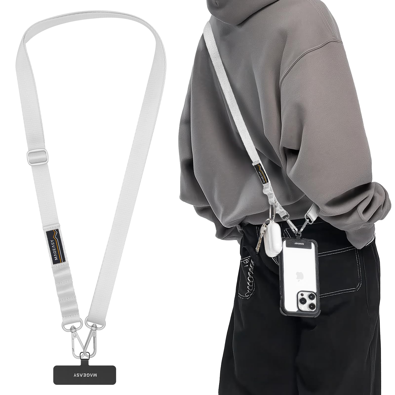 Amazon.com: MAGEASY Rover iPhone Lanyard Crossbody with Tether Tab
