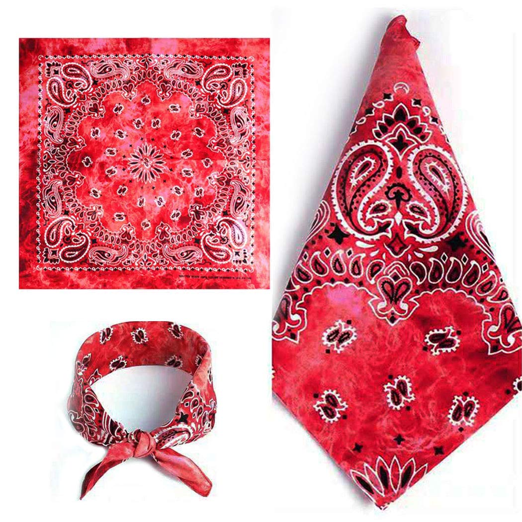 Novelty Paisley Bandanas For Men and Women Cotton Handkerchiefs Hip-hop Cashew Bandanna Head Wrap Vintage Cowboy Headband Hairscarf Party Favors Supplies Hairband Wristband Headwear,2 Pack (Brown): Beauty