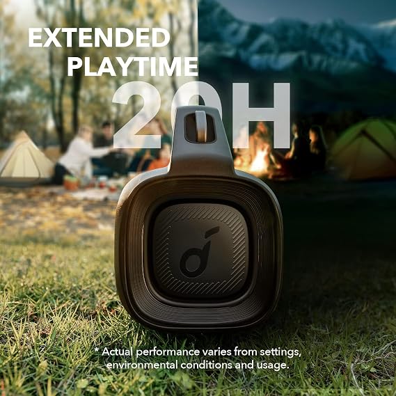 soundcore Anker Motion Boom Plus Outdoor Lautsprecher für Draußen, 80W Sound, 20H Akku, IP67 wasserdicht & staubdicht, Typ-C, EQ, Bluetooth 5.3 für Camping (Generalüberholt)