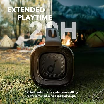 soundcore Anker Motion Boom Plus Outdoor Lautsprecher für Draußen, 80W Sound, 20H Akku, IP67 wasserdicht & staubdicht, Typ-C, EQ, Bluetooth 5.3 für Camping (Generalüberholt)