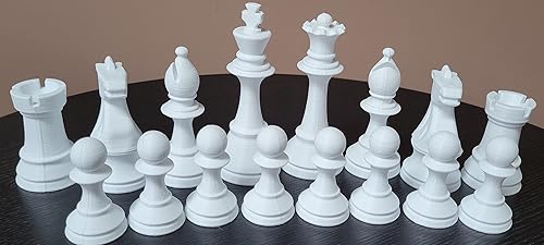 Miniatura 2 de Znet3D Ajedrez  Piezas de ajedrez Staunton tradicionales  Juego completo blanco y negro incluye extra Queen  (solo piezas) Tamaño King de 4 pulgadas