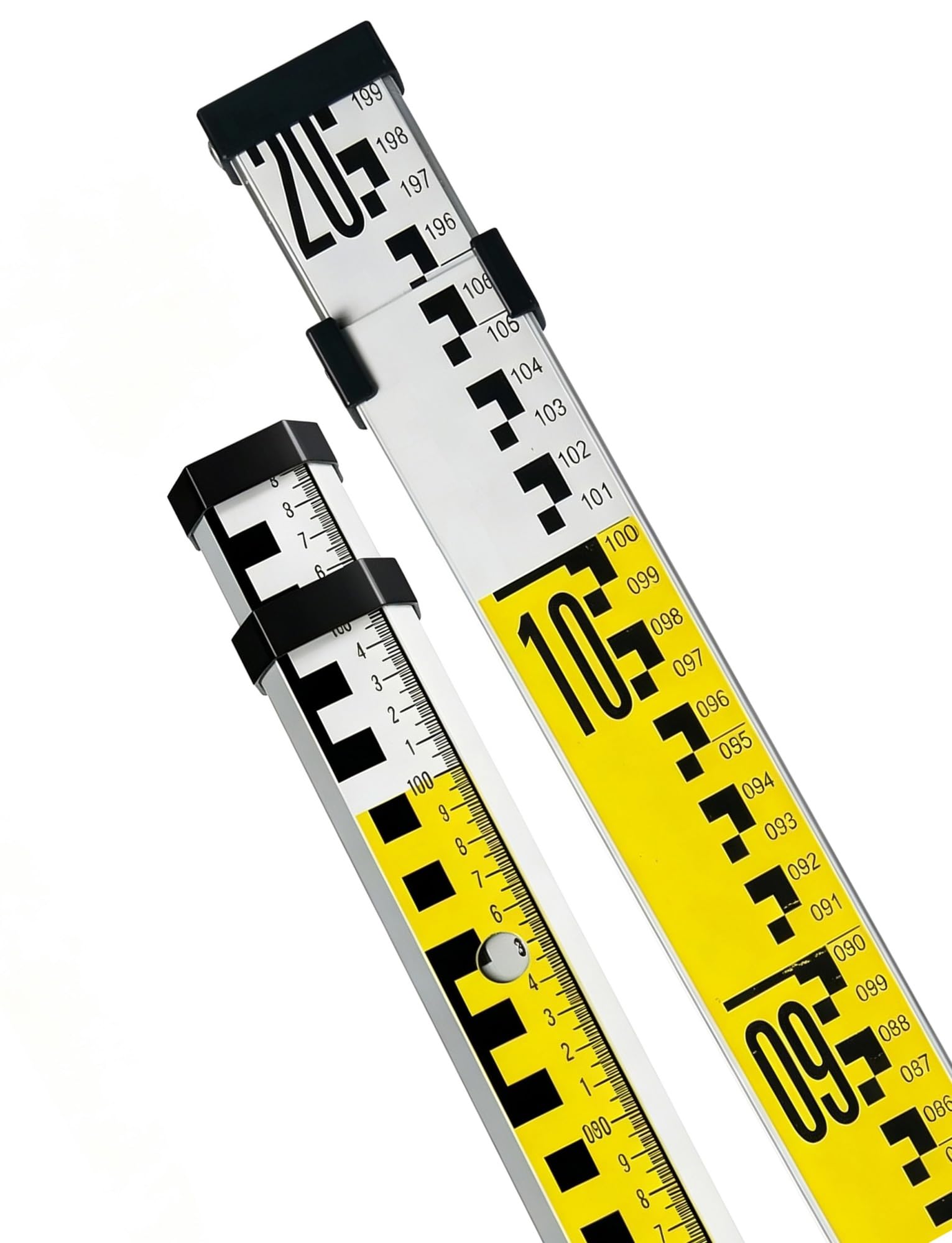 Varilla telescópica aluminio medición altura topografía encuestas 2/3/5/7 m | Regla plegable con cerraduras seguras, doble escala transparente para trabajos ingenieriles(700 cm)