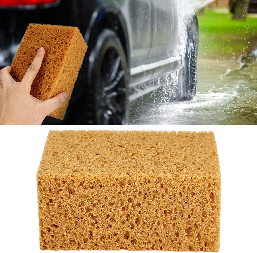 Car Sponge Cleaner, Square Shape Handheld Nonslip Washing Tool for Auto Motorcycle Soft Scratch Free Sponge Durable for Tires Wheels Surface Dust Interior Exterior Cleaning