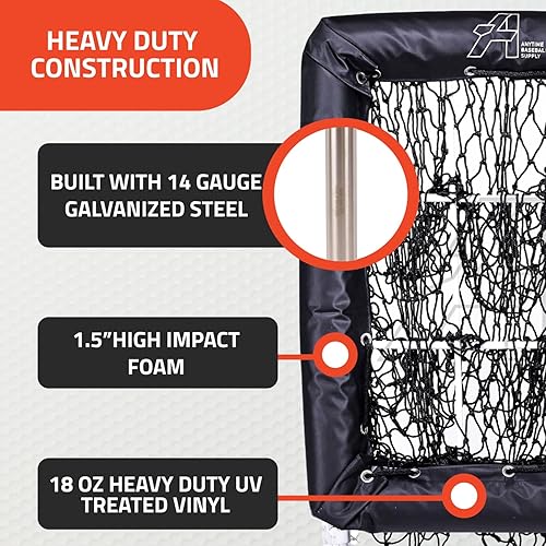 Miniatura 4 de Red de lanzamiento de béisbol Anytime con zona de strike La red No Hitter de 9 agujeros Objetivo de zona de strike para entrenamiento de béisbol