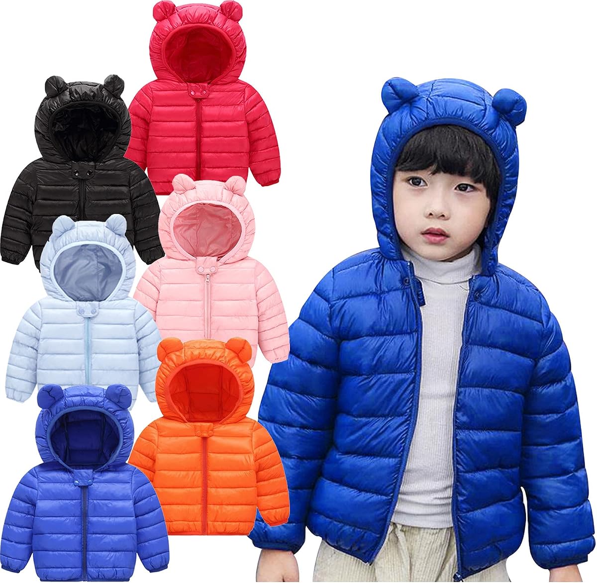 Toddler Girls Boys Fleece Hoody Jacket Zip Up Teddy Coat Cute Bear Hoodies Jacket Coat Warm Winter