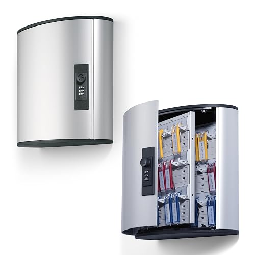 Durable Wall Mounted Secure Key Cabinet with Combination Lock, Holds