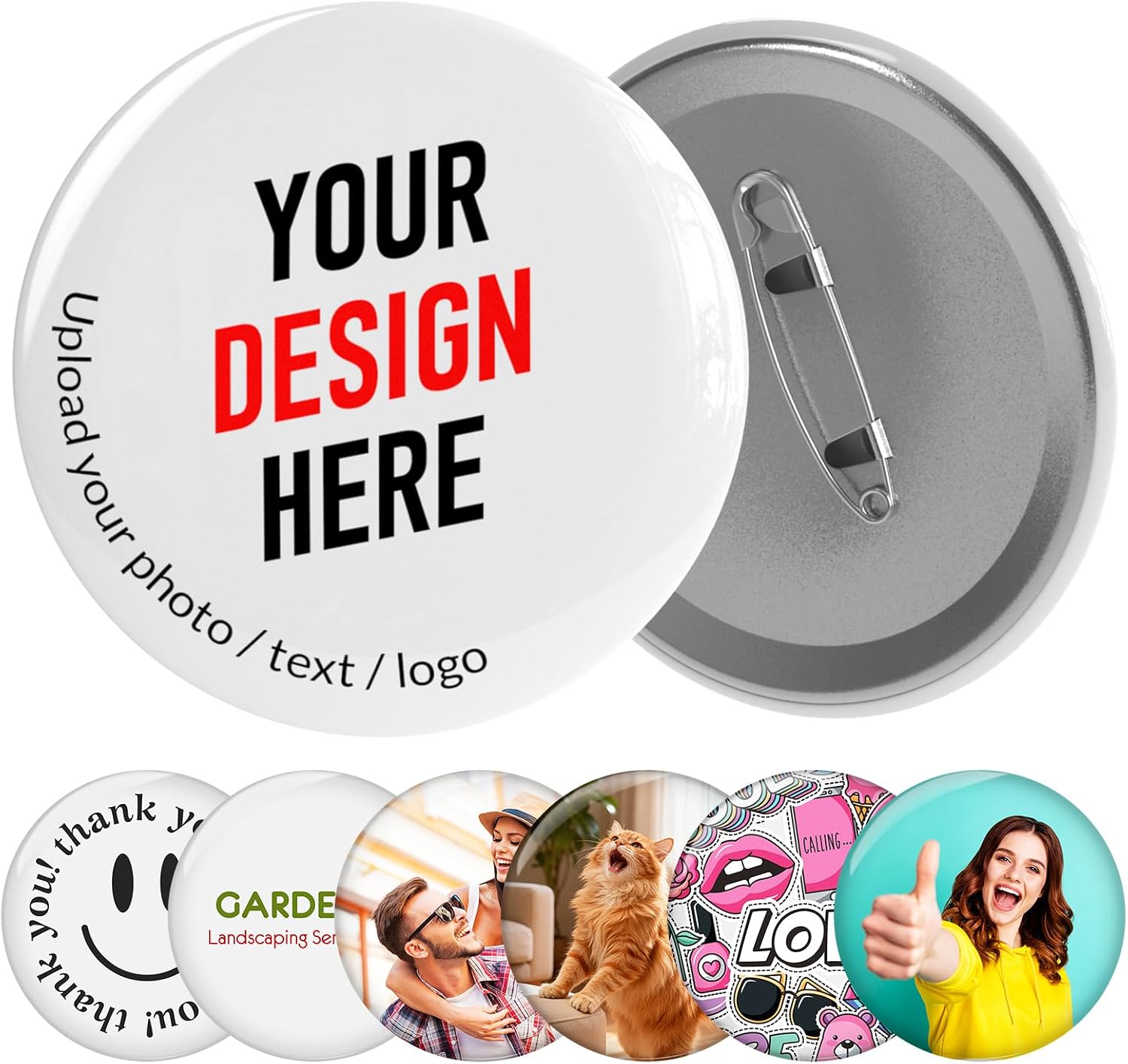 Custom Button Pins, Personalized Photo Button Pins for Events & Campaigns