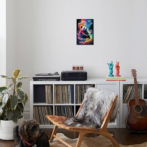 Miniatura 60 de Trends International Wumples - Póster de pared de panda neón cósmico, 22.37 x 34.00 pulgadas, versión premium sin marco
