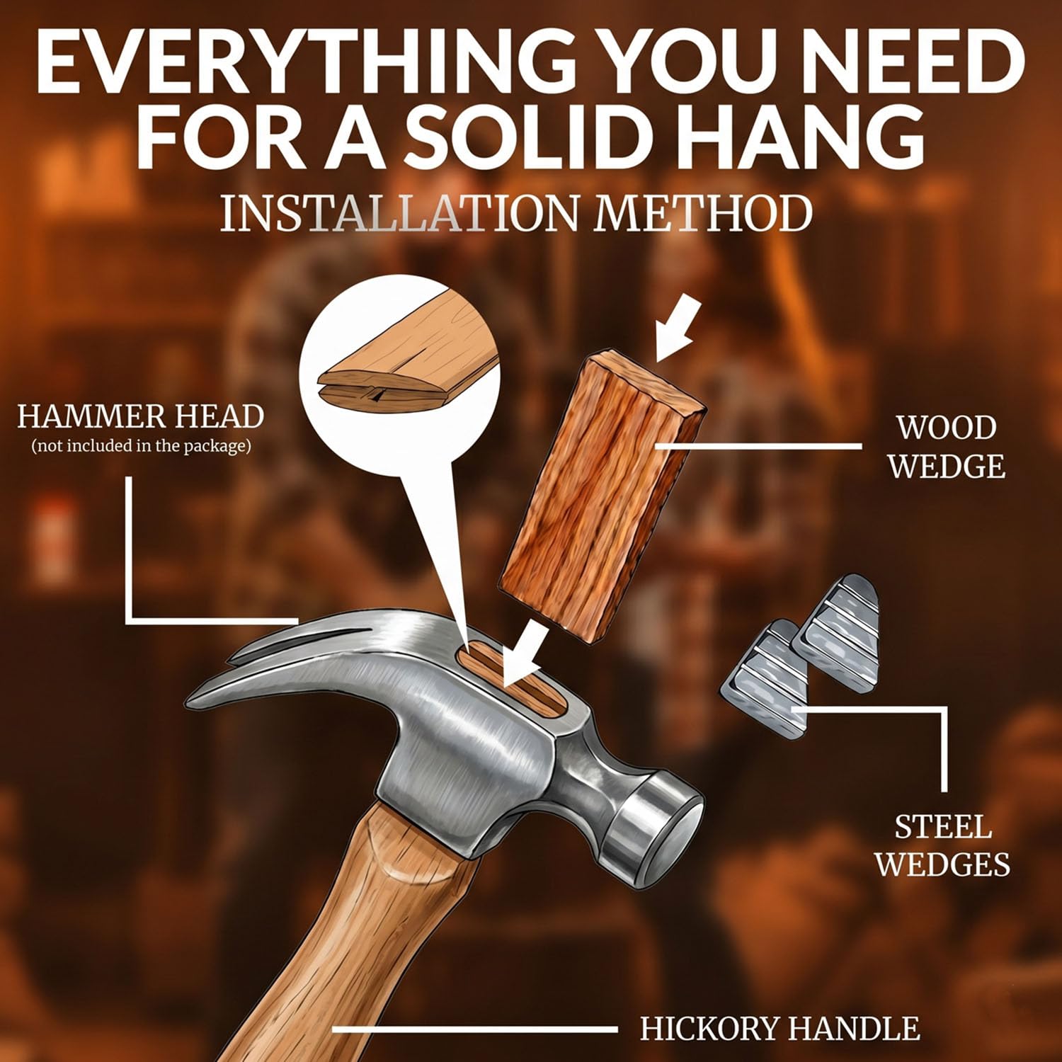 Sledge Hammer Handle Replacement - Durable Wood -4