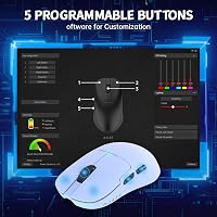 AJAZZ AJ159P Szuperkönyű Vezeték Nélküli Gamer Egér Mágneses Töltőállomással, 56g, PixArt PAW3395 Szenzor, 26000 DPI, PC/Mac Kompatibilis, F 9
