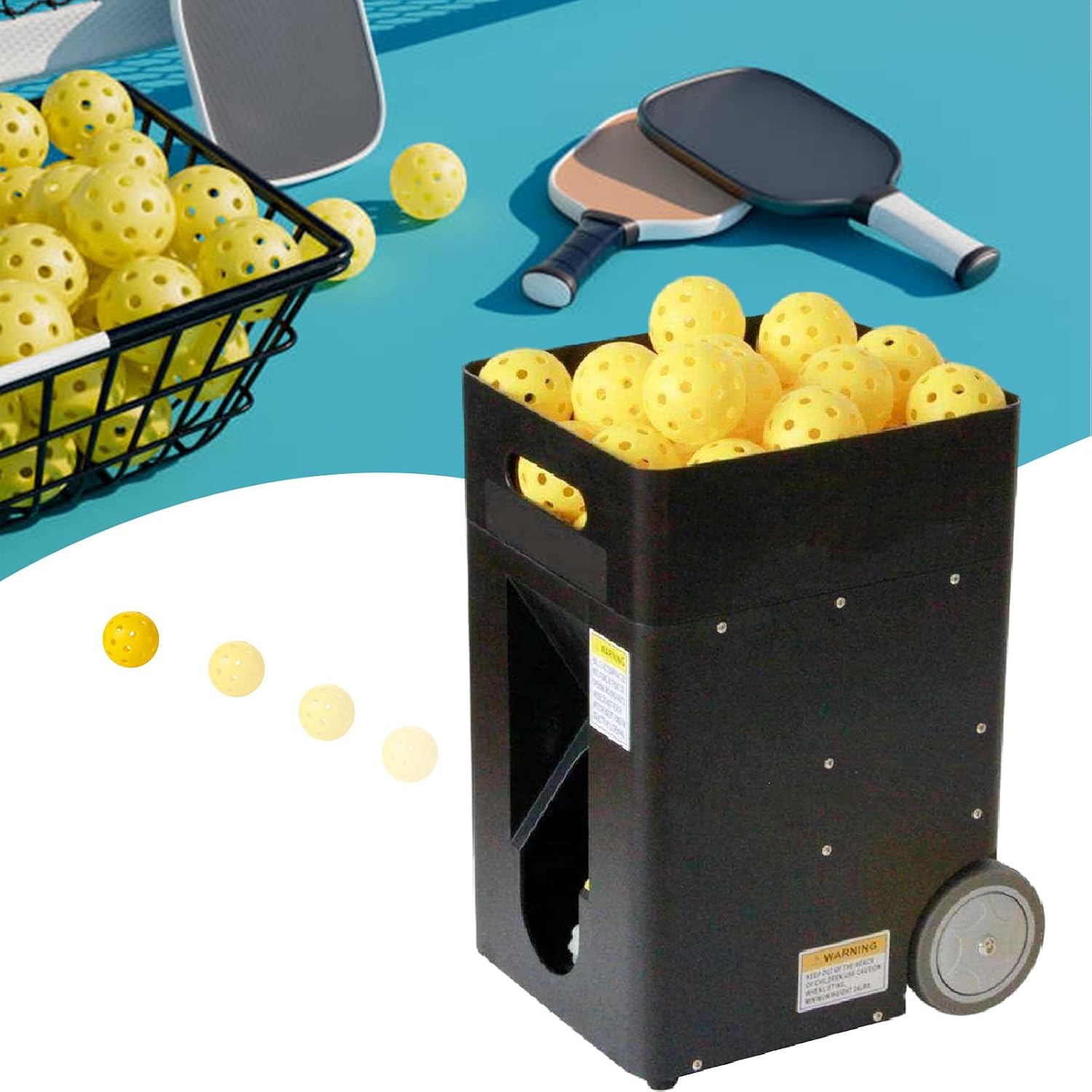 Pick Ball Pitching Machine, 20-70° Adjustable Angles, Adjustable Angle & Speed, Perfect for Intermediate Players & Consistent Solo Practice