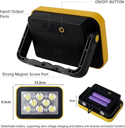 Miniatura 3 de Luz de trabajo LED magnética recargable de 40 W, luz de trabajo COB mecánica portátil con 4 modos de luz, inalámbrica debajo del capó, luz de