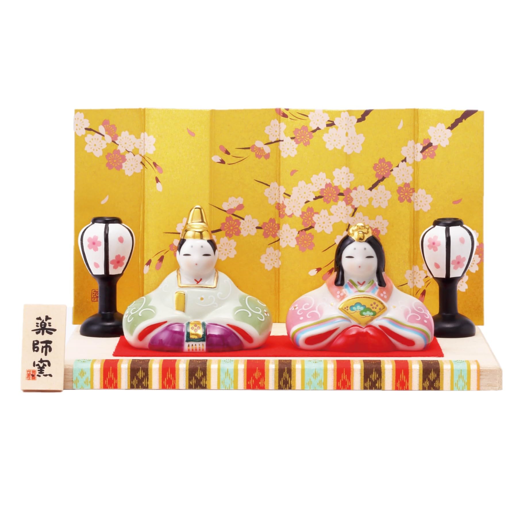Amazon.co.jp: 薬師窯 【桃の節句 ひな人形 】染絵 弥生 飾り雛