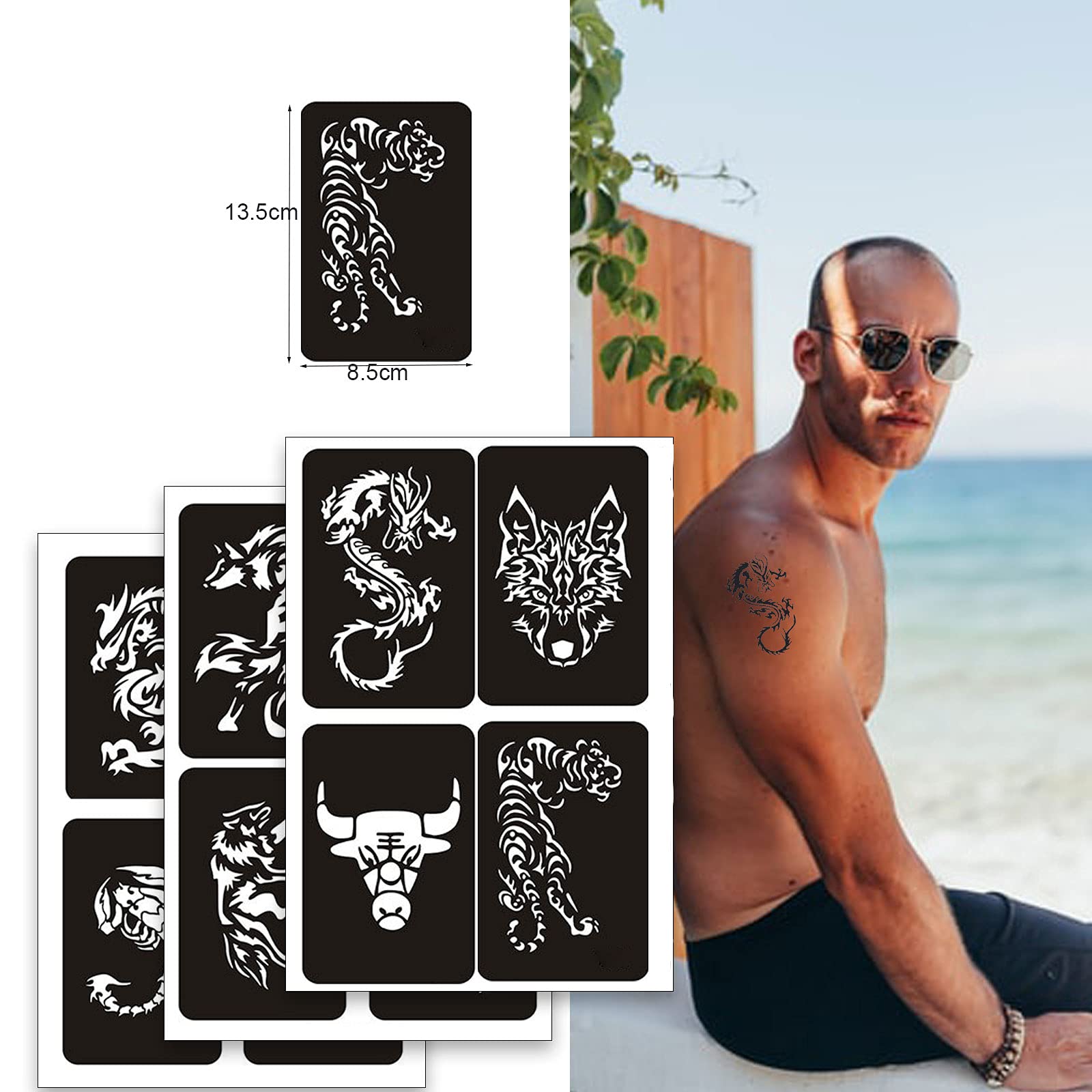 Buy Henna Tattoos Stencils 10 Sheet Large Size Temporary Tattoo