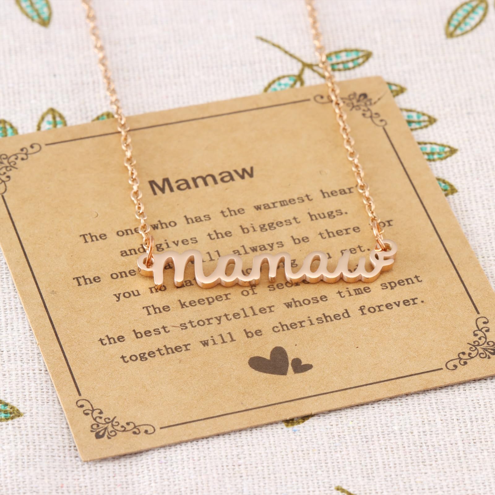 Mamaw Gifts Necklace from Grandkids for Birthday Women Best Mothers Day Jewelry Mamaw Necklace