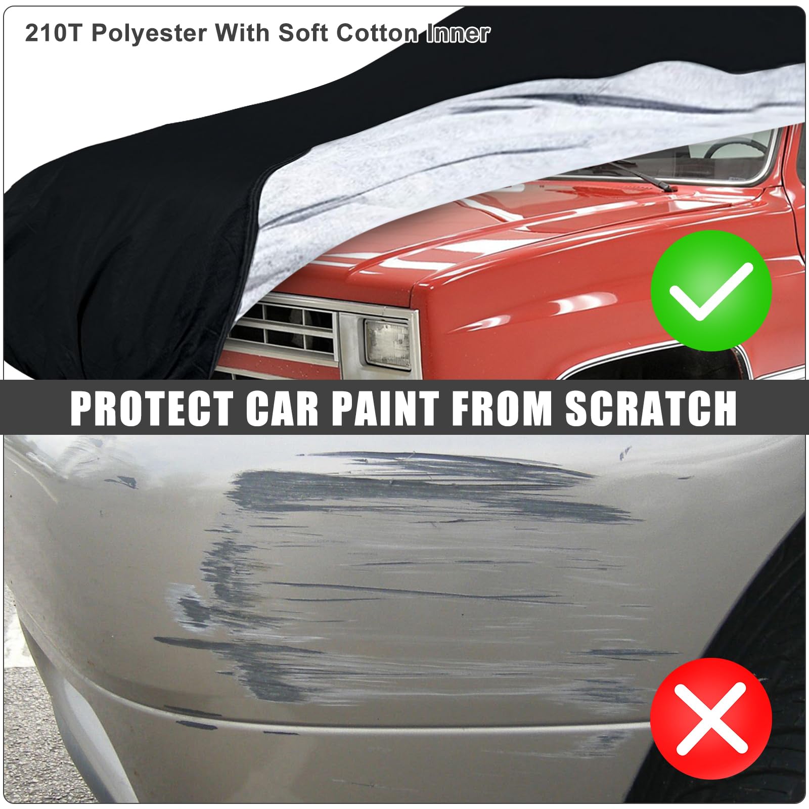 Waterproof Car Cover Compatible with Chverolet K5 Blazer GMC Jimmy 1969-1991 210T All Weather Classic Car Covers with — view 5