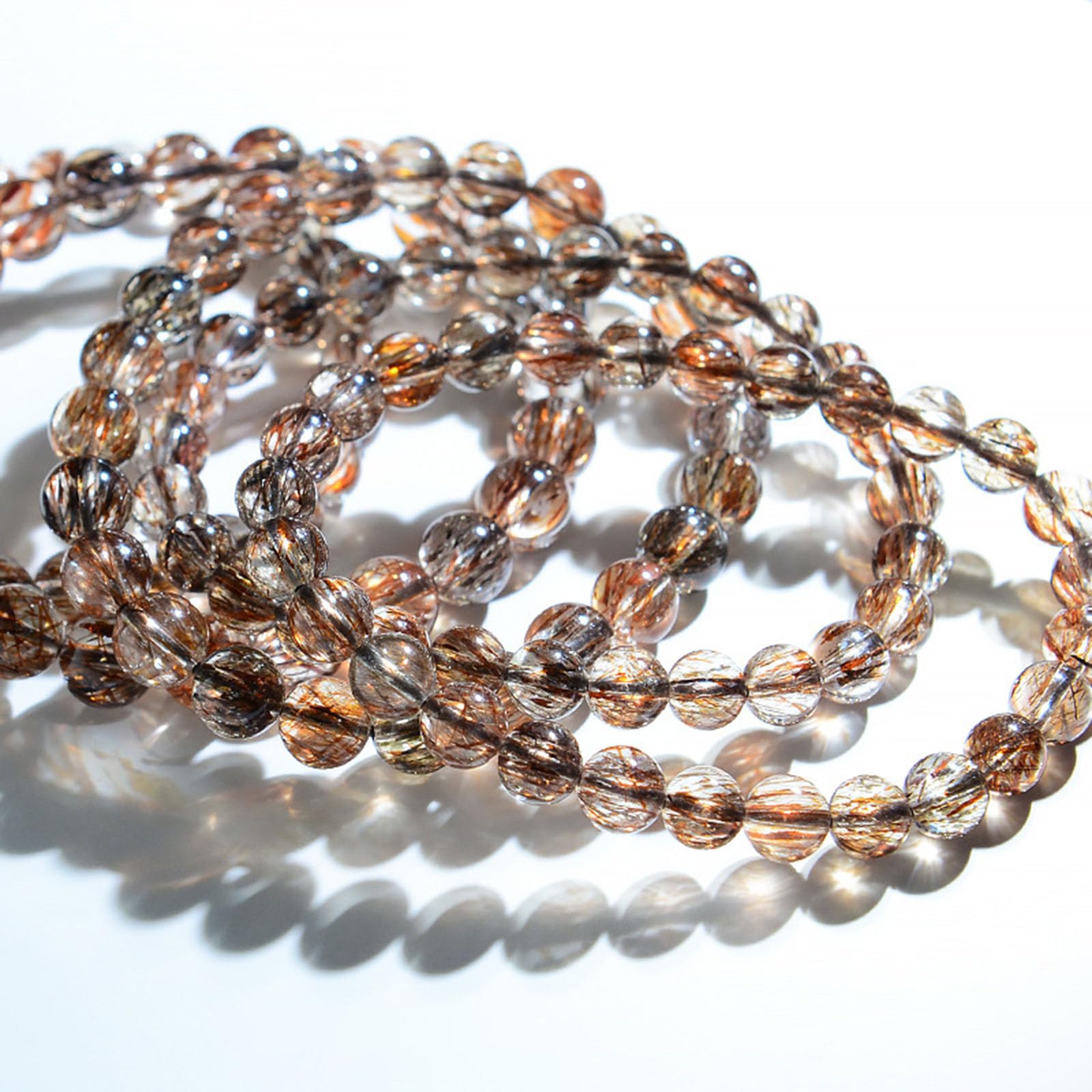 11mm, Heilende Perlenarmbänder für Damen und Herren, natürliches Schwarzgold-Super-Seven-Quarz-Stretcharmband, Kristallsteinarmband, Perlen, Edelsteinarmband als Geschenk