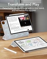 ESR iPad Pro 13 hüvely M5/M4 mágneses tartóval, vékony trifold állvánnyal, fehér - White 3