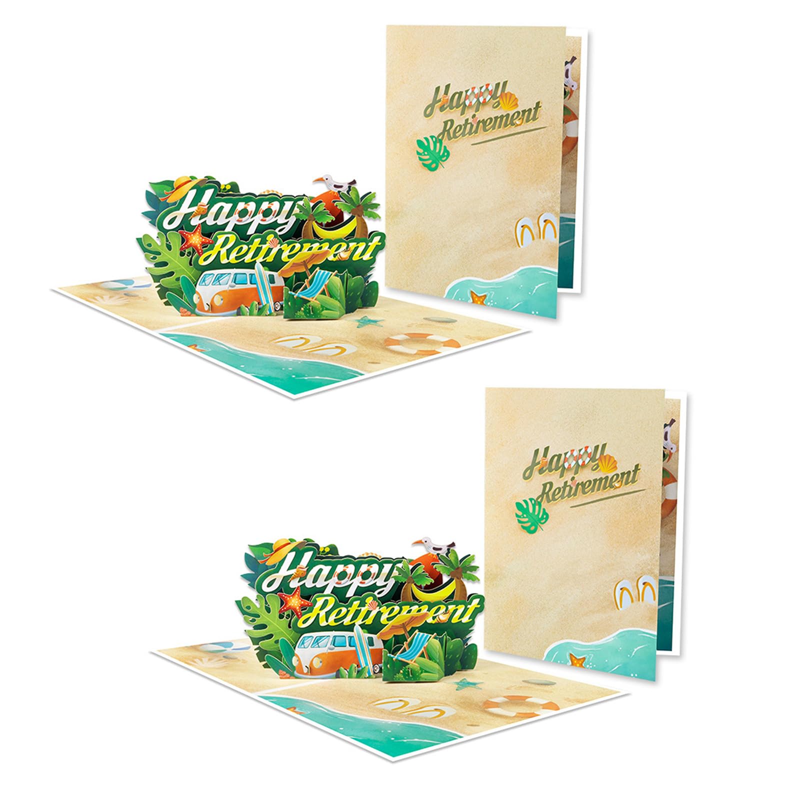 Kalttoy Multifunctional 3D Beach Scene Greeting Card Retirement Beach Card Greeting for Retirees and Lover Travel Souvenir
