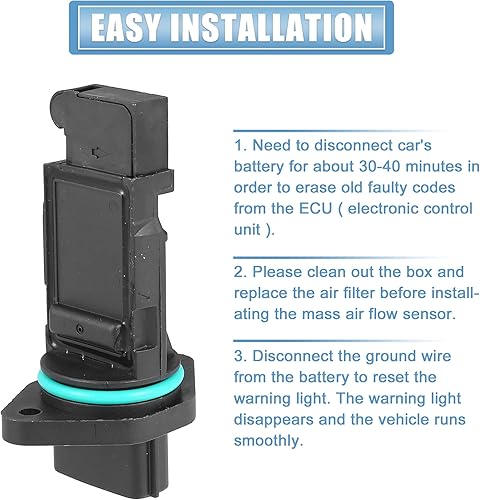 Miniatura 6 de uxcell Reemplazo No.22680-5M000 del medidor del sensor de flujo de aire del coche para Nissan Sentra 1.8L en SEDAN 1.8 2000-2003 para Nissan Sentra