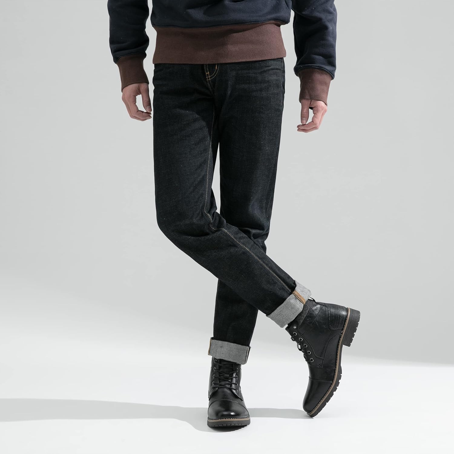 Vostey Men's Boots Boots for Men Casual Boots Motorcycle Combat Ankle Dress Boots Mens - Image 3