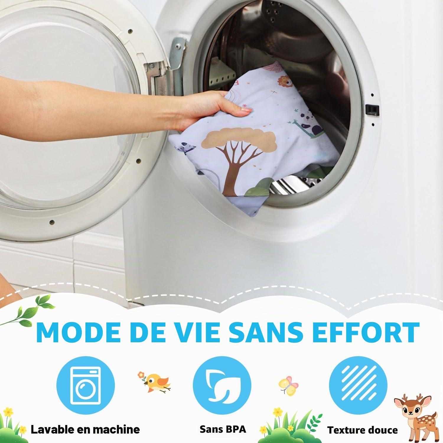 Tapis D'eveil Bebe, Tapis d'activité avec Coussin pour Position Ventrale, 5 Accessoires Sensoriels Amovibles, Lavable et Doux, Tapis DeveIL Bébé Evolutif pour Nouveau-Nés