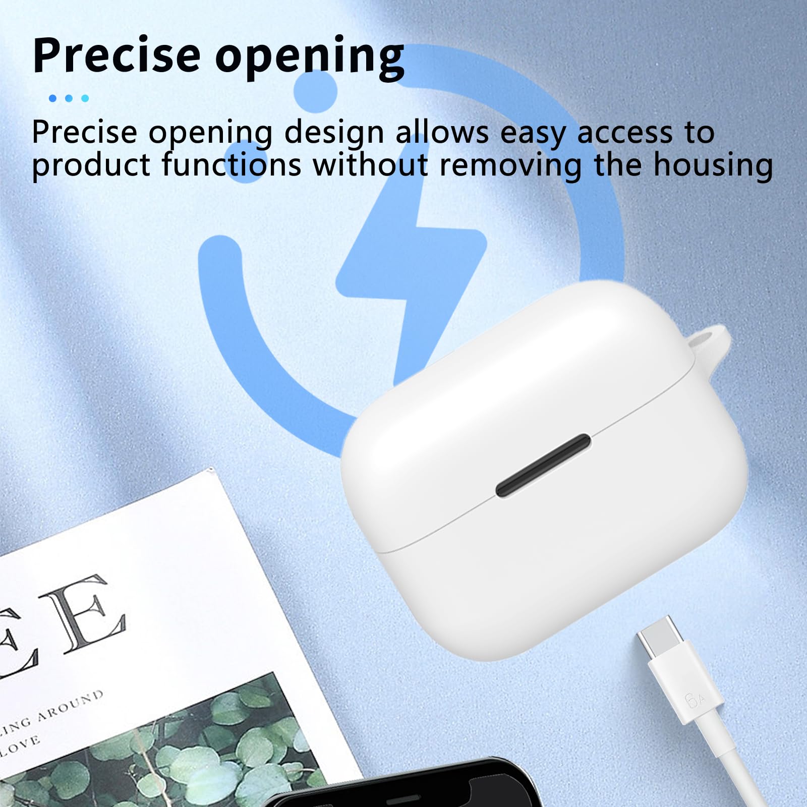 Anker soundcore Aeroclip ホワイト　充電ケース Amazon.com: for Anker Soundcore AeroClip Case Cover,NOUKAJU