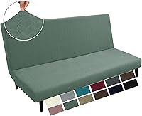 Vista 24 de MAXIJIN Funda de Futón Jacquard Elástica Funda para Sofá sin Brazos Funda Suave para Futón con Parte Inferior Elástica Fundas Protectoras Gruesas