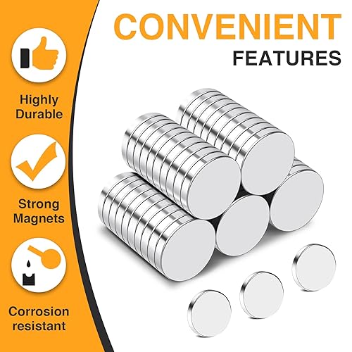 Miniatura 3 de TRYMAG Imanes pequeños de 0.315 x 0.079 in, 300 imanes pequeños redondos de tierras raras, pequeños imanes de disco de neodimio fuertes para pizarra