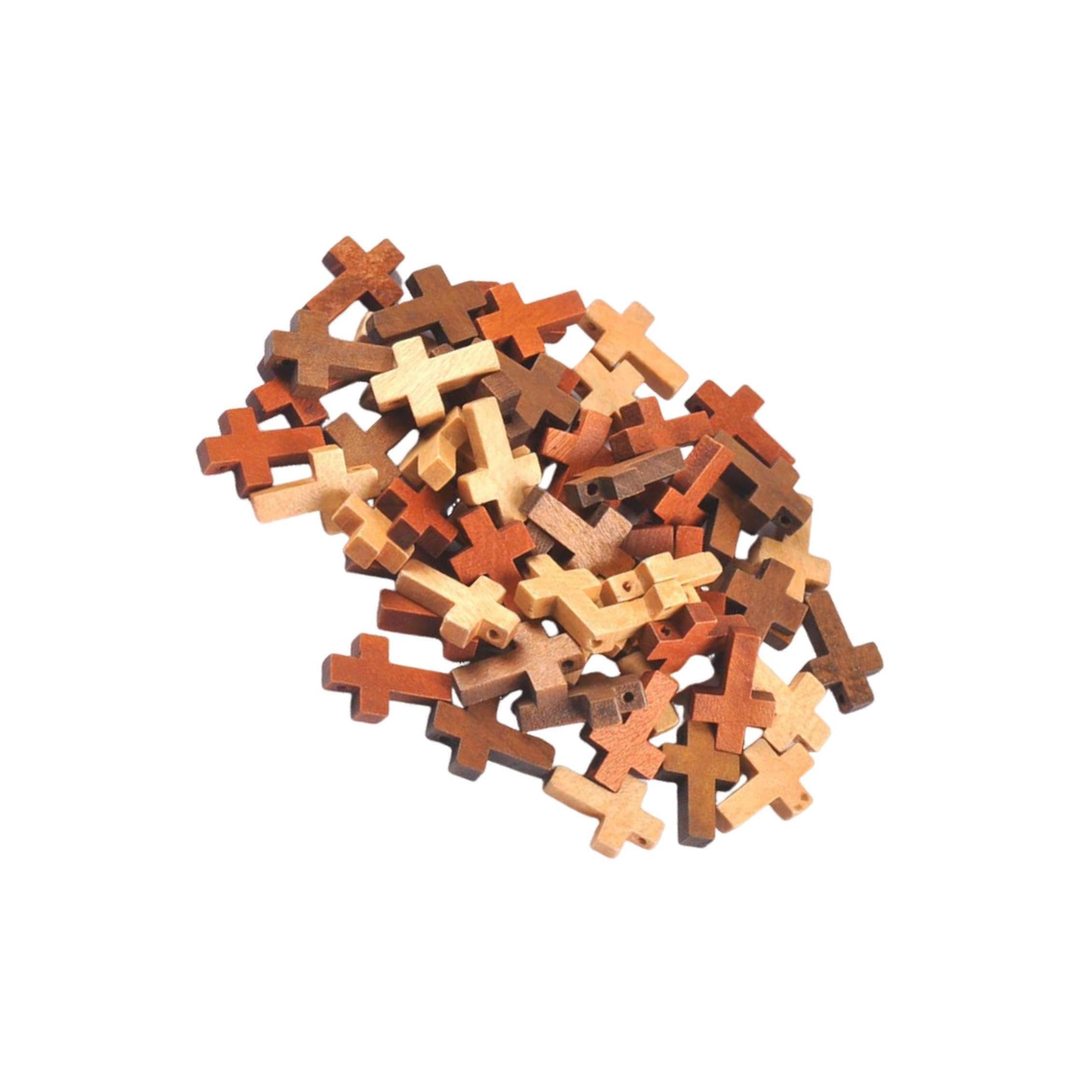Zambuph Light Crafting Projects Wooden Cross Charms Spacer Pendants 50 Pieces Beautiful Supplies For Artistic Jewelry Designs Fashion Unfinished Wood Cross Beadsf