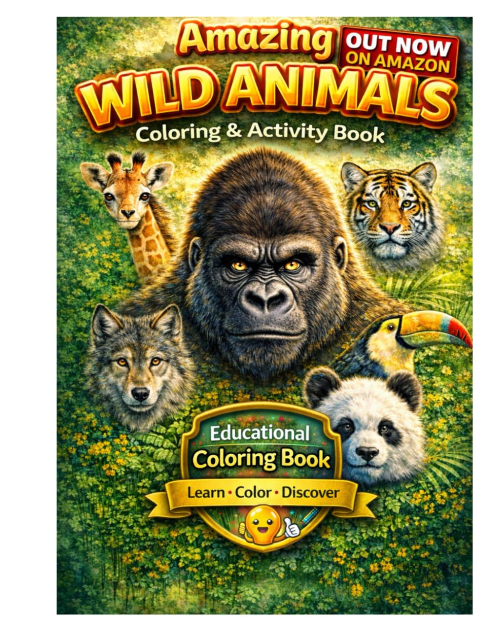 Amazing Wild Animals Coloring & Activity Book for Kids: Fun Facts, Educational Games, Mazes and Coloring Pages | Learn, Color and Discover the Animal World