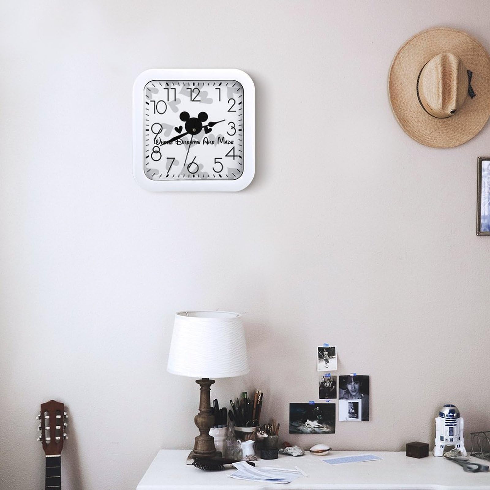 Amazon.co.jp: ディズニー ミッキー掛け時計 静音 連続秒針 壁掛け時計  
