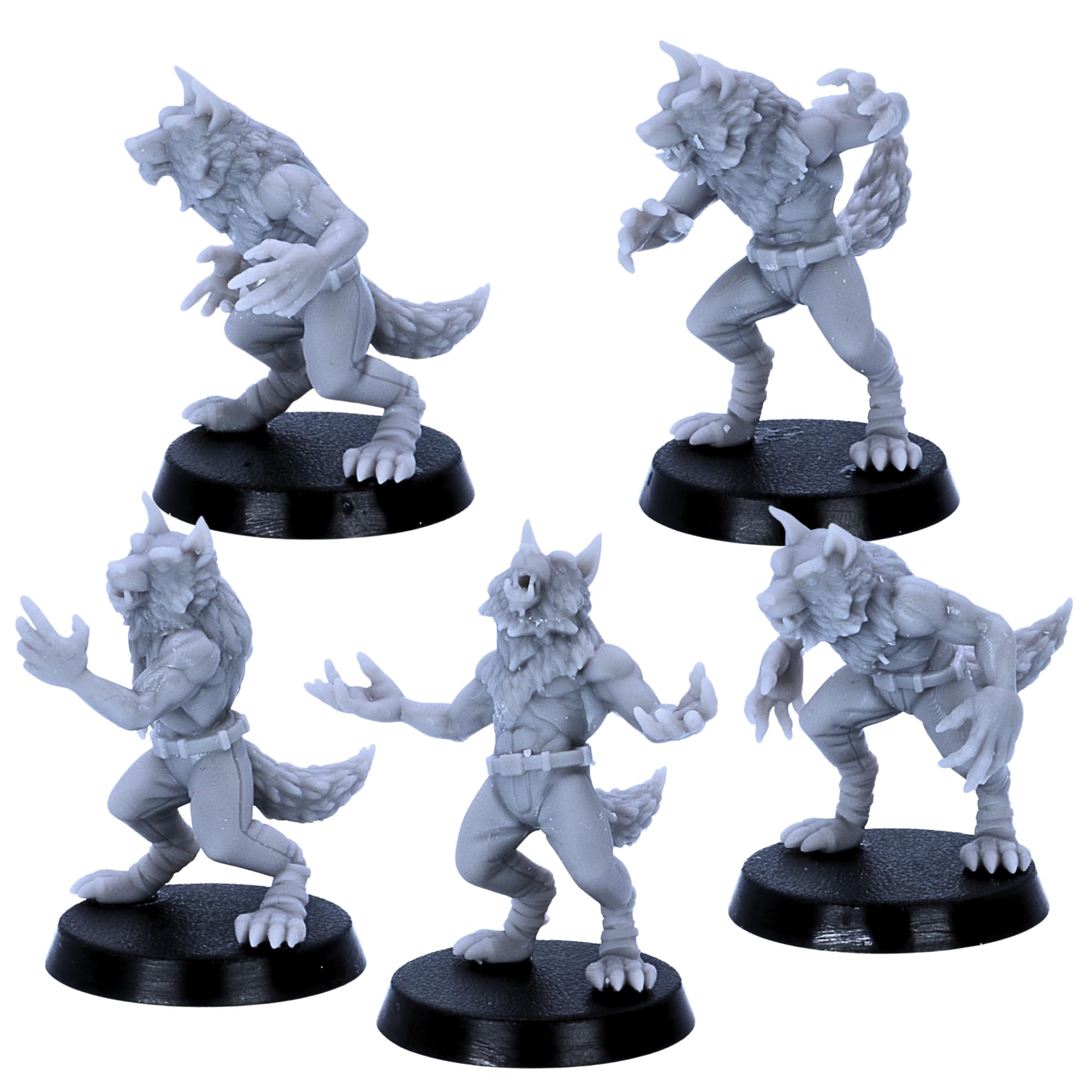 Forged Terrain Werewolf Soldiers - 5 WW2 Werewolf Miniatures for Tabletop Wargames, Grey, 32mm Scale - Image 4