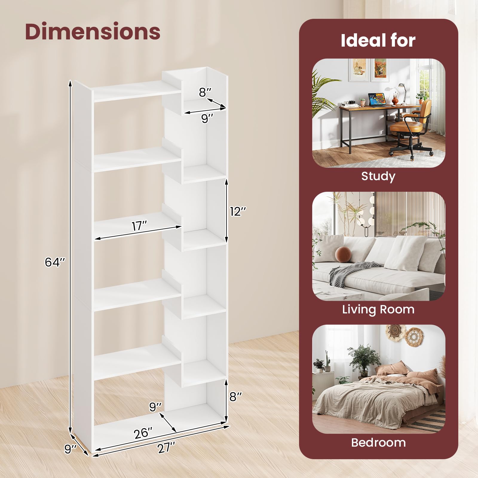Amazon.com: Giantex 6-Tier Bookshelves Set of 2, Wooden Bookcase