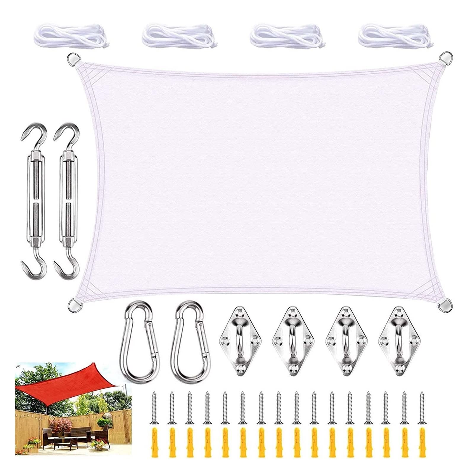 Auvent imperméable indéchirable blanc avec protection UV 98% pour abriter votre terrasse du soleil