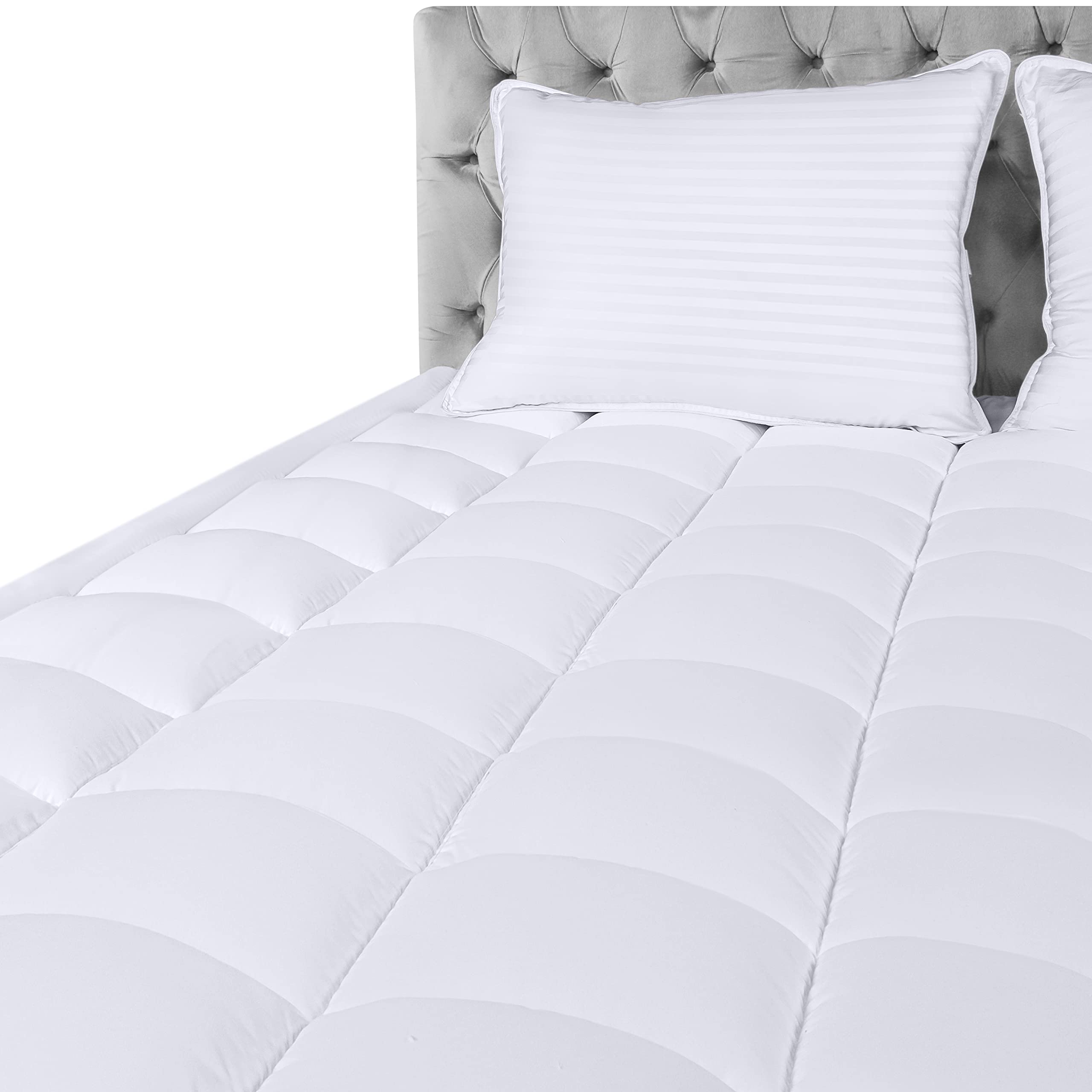Utopia Bedding Premium Mattress Pad (Queen) - Micro Plush Ultra Soft and Overfilled Mattress Topper by