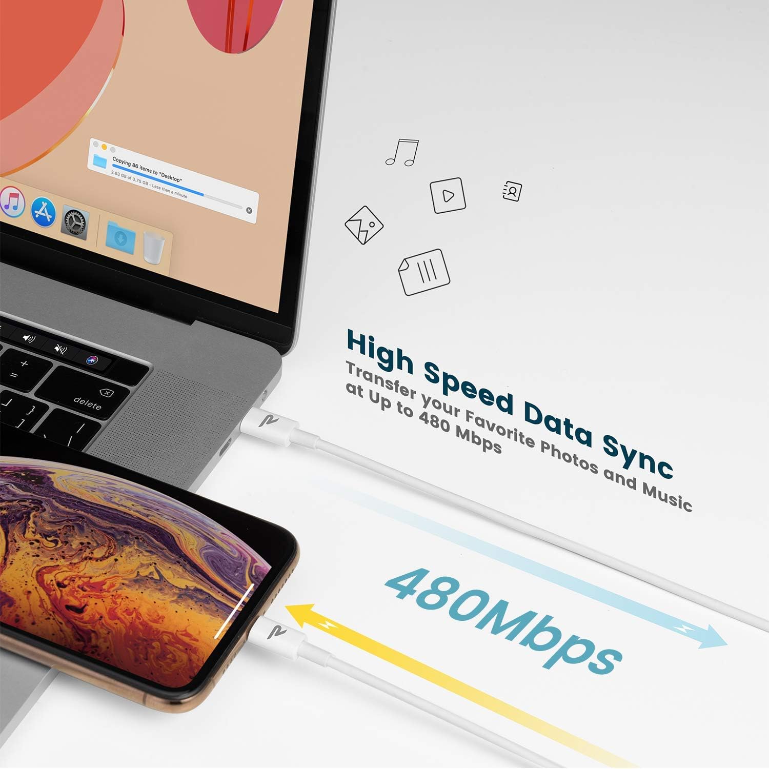 Weekly Top Sale USB C to Lightning Cable 6.6ft [2 Pack], RAMPOW MFi Certified iPhone Charger Cable - 3A Fast Charge Lightning Cable - Power Delivery for iPhone 12 Pro Max/12 Mini/SE/11/11 Pro/X/XS Max/XR/8, iPad Pro