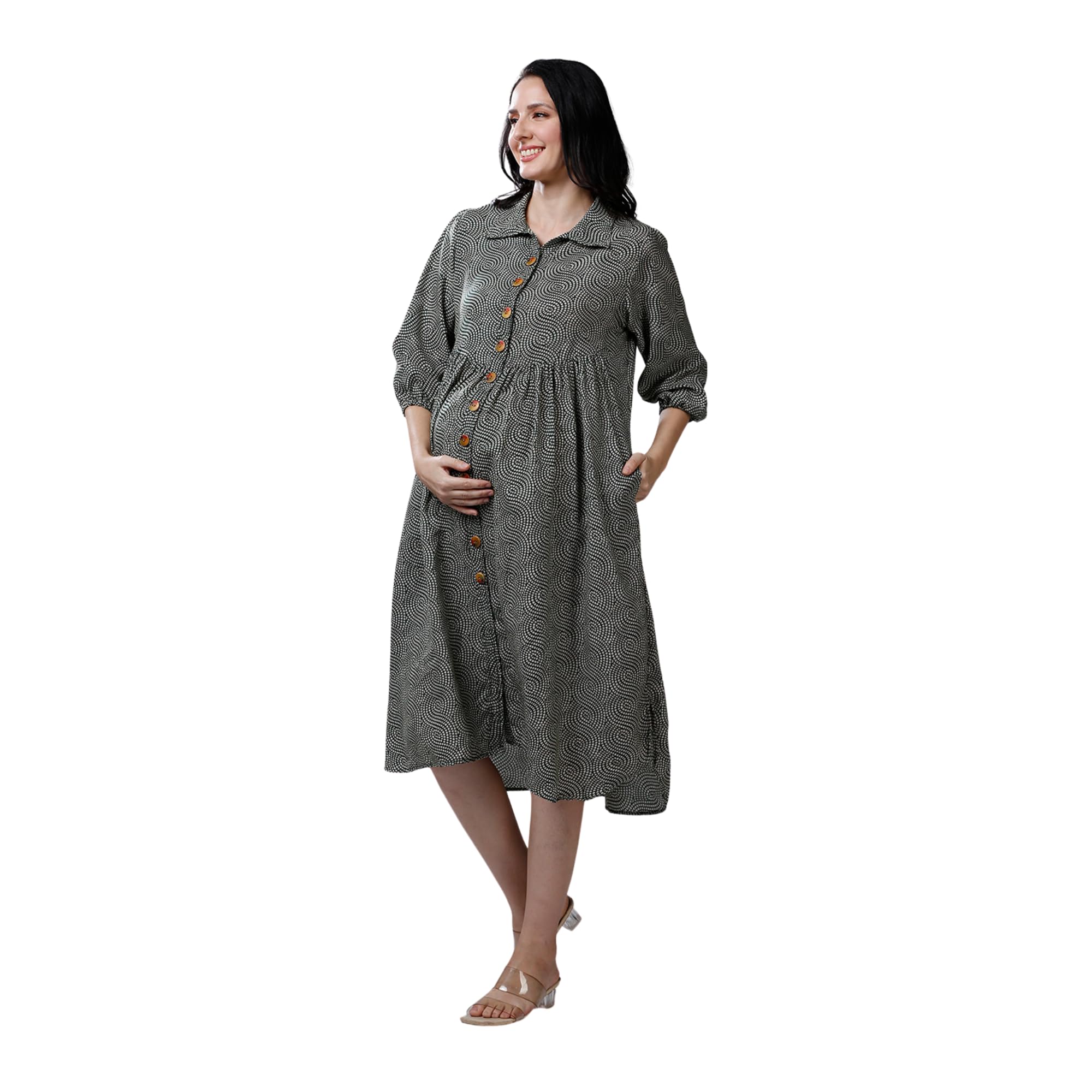 Womens Emerald Green Maternity Dress-picture-41