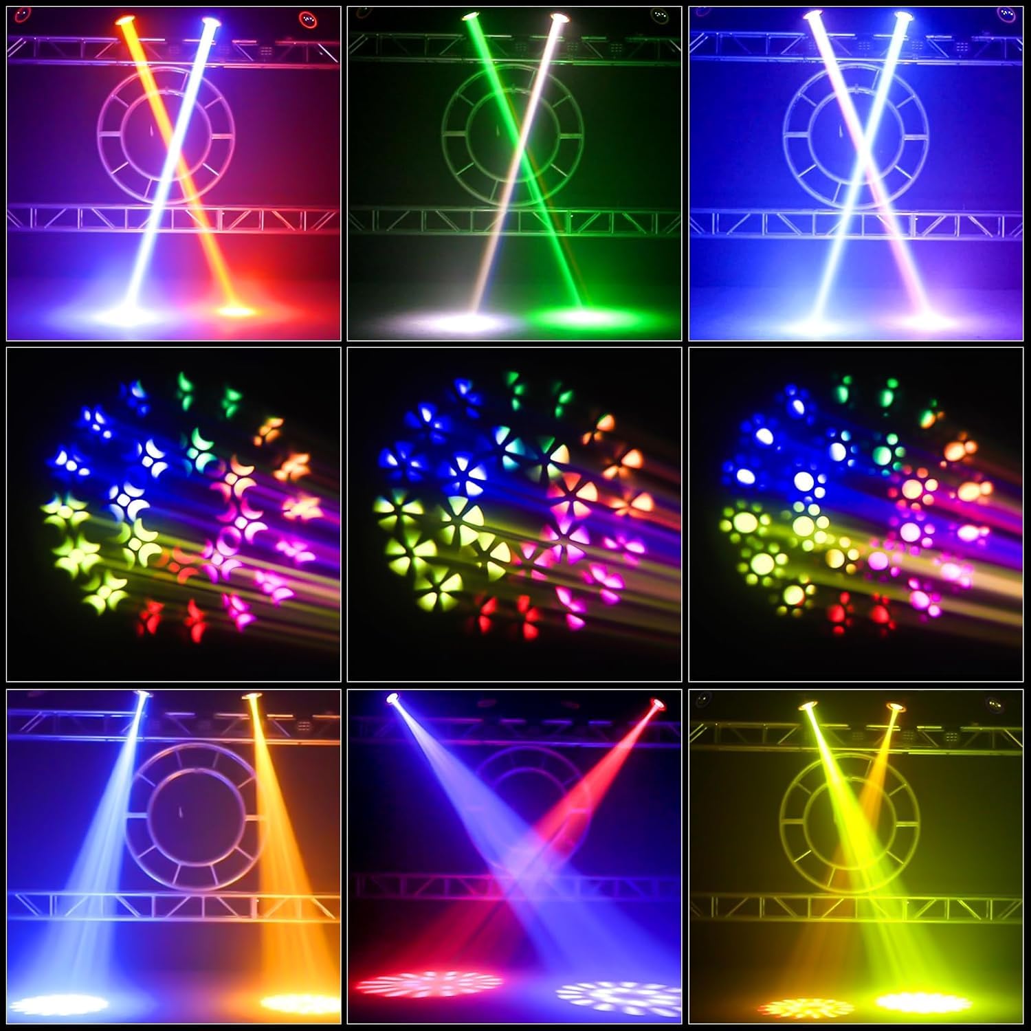 230W 7R LED Teste Mobili, dmx512 Discoteca Palcoscenico Spot Beam con 24 Prisma 4 Modalità di Controllo Luce Party per Matrimonio DJ Party Live Band Mostra (2 pezzo con flightcase)