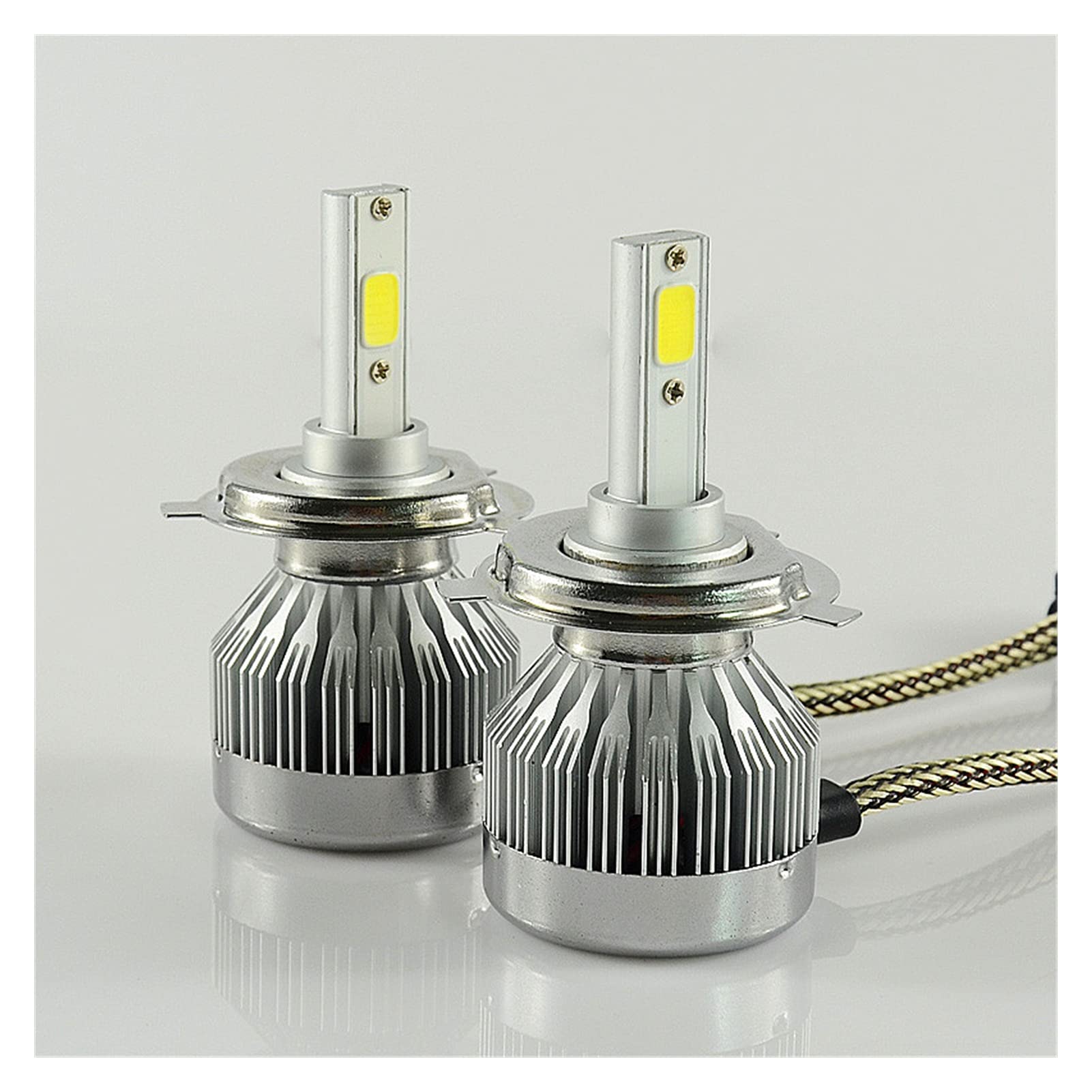 fari a LED 2 PCS LED Auto Automobile Faro Anteriore Fendinebbia fendinebbia Kit di conversione H4 Alta e Bassa Lampadina H/L Alta e Bassa Bulb 6000K 60W 6000LM Lampadina a LED