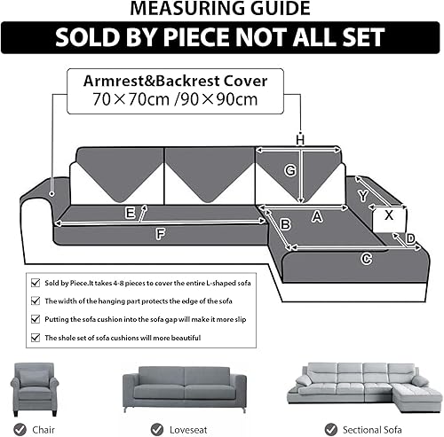 Miniatura 9 de OKYUK Funda de sofá de felpa de conejo, fundas de cojín antideslizantes para sofá, funda de cojín de piel sintética súper suave, fundas de cojín
