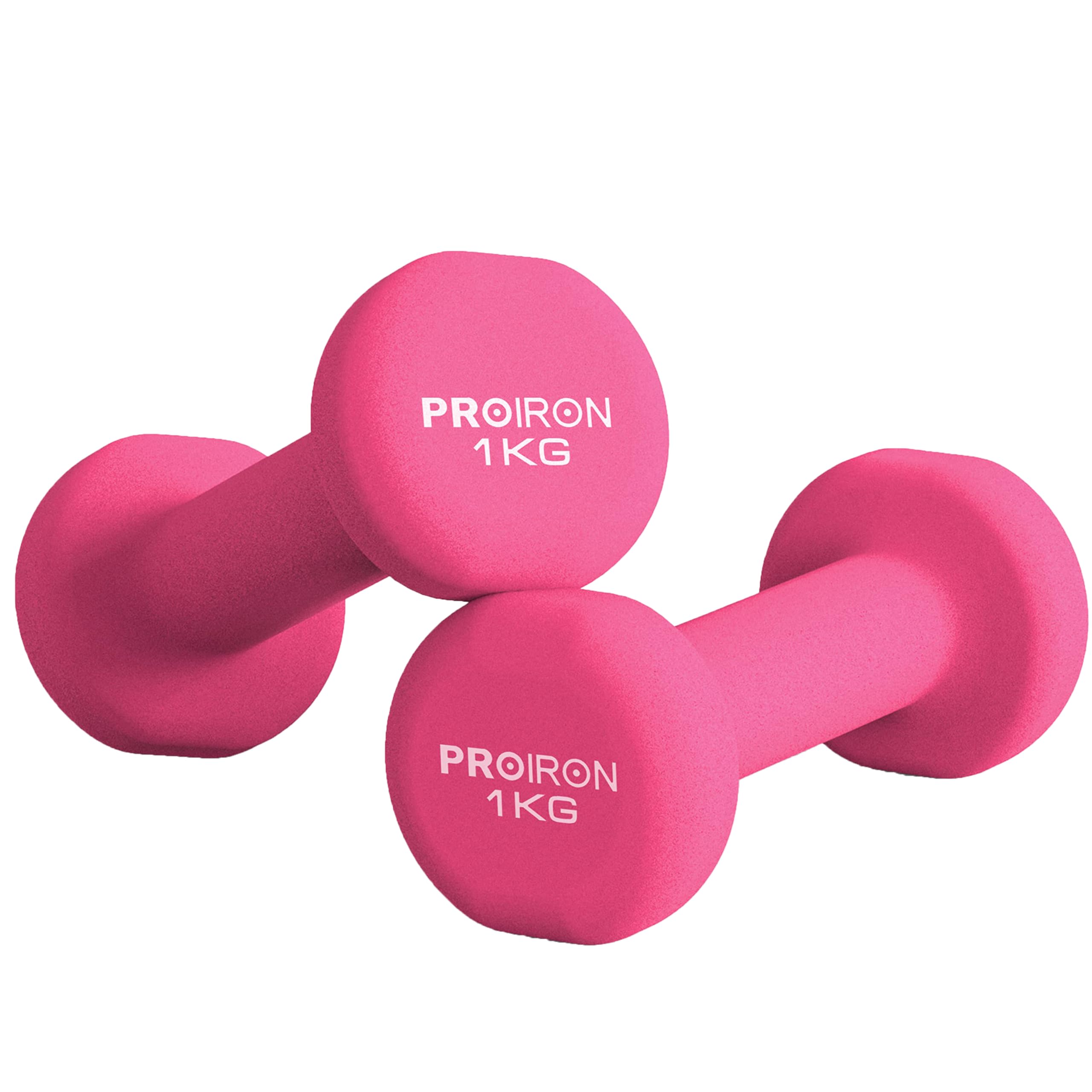 PROIRON Dumbbell Set of 2, 2.2 lbs (1 kg), 3.3 lbs (1.5 kg), 4.4 lbs (2 kg), 6.6 lbs (3 kg), 8.8 lbs (4 kg), 11.0 lbs (5 kg), 17.6 lbs (8 kg), 22.0 lbs (10 kg), Soft Coating (Strength Training, Muscle