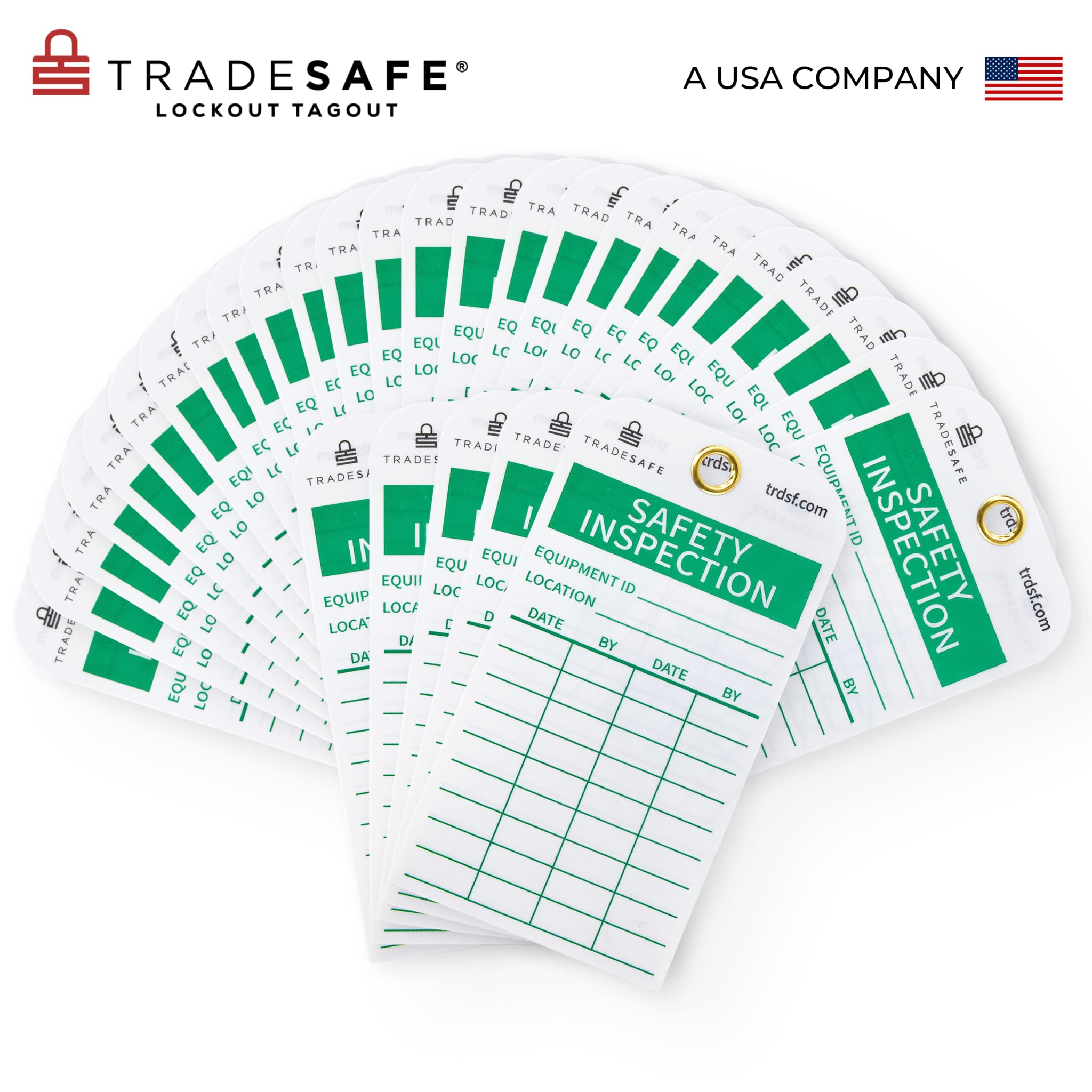 TRADESAFE Etiqueta de inspección de seguridad para prevención de accidentes, plástico de vinilo duradero de 15 mil, paquete de 30, con bridas de cremallera, para andamios, escaleras, extintores,