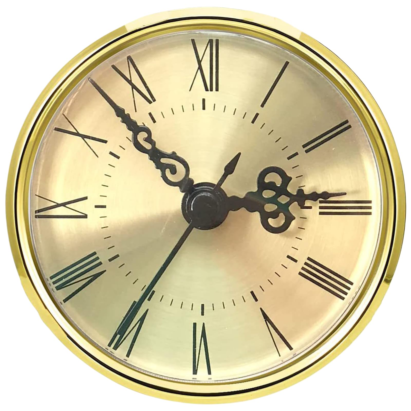 Tsophreniq Round Clock Insert, Roman/Arabic Numerals, Gold/Silver Finish Round Shape Quiet Clock for Projects Insert
