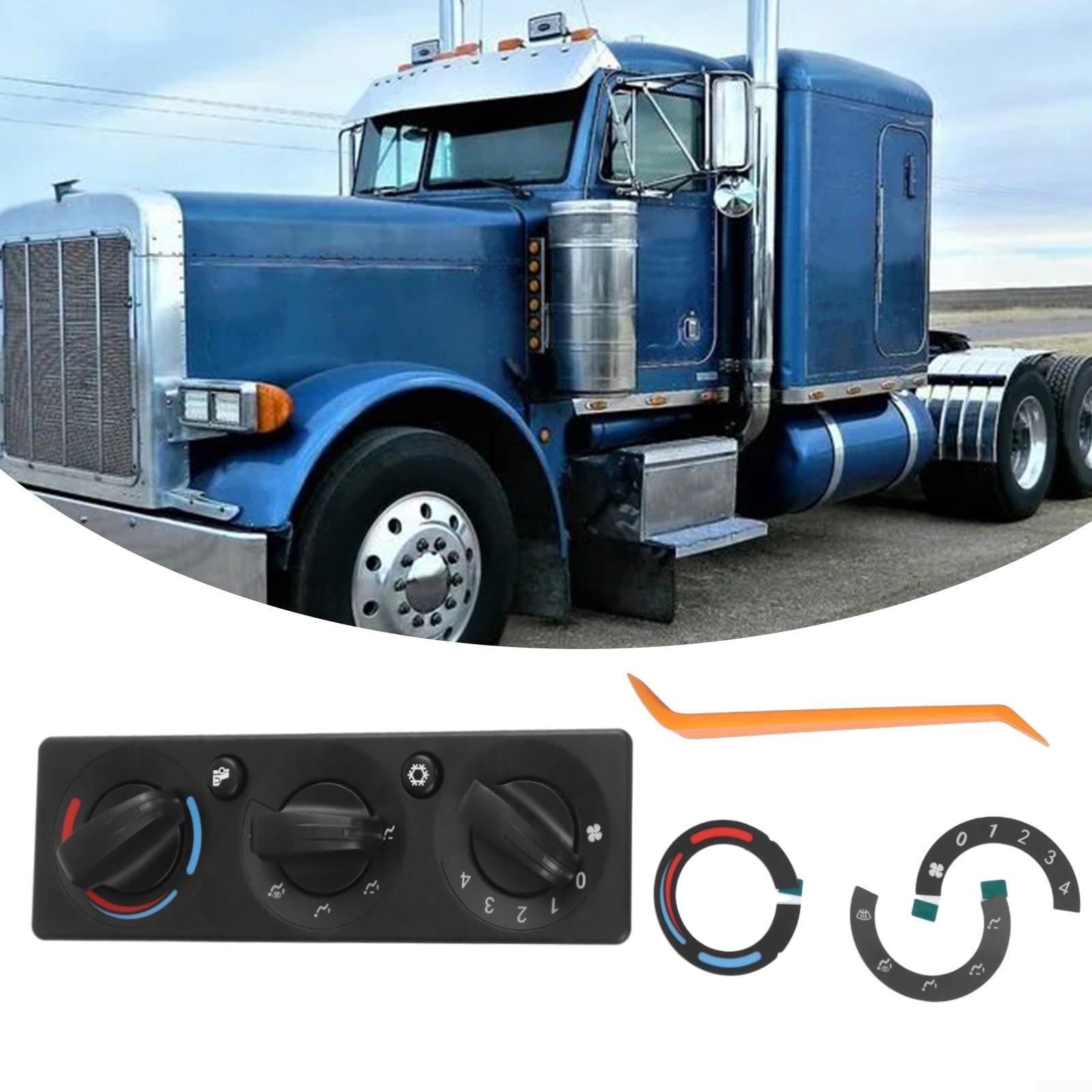 1 pieza A/C Panel de módulo de control de clima Q21-6119 interruptor de repuesto directo de plástico para reparación de cabina interior de camión Peterbilt