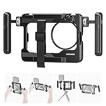 NEEWER Rig Video Universale per Smartphone con Maniglie Adattatore Filtro 67mm, Cold Shoe AntiCaduta Compatibile con DJI Mic, Stabilizzatore Gabbia per iPhone 16 Pro Max S24 Ultra Pixel 9 Pro, PA017