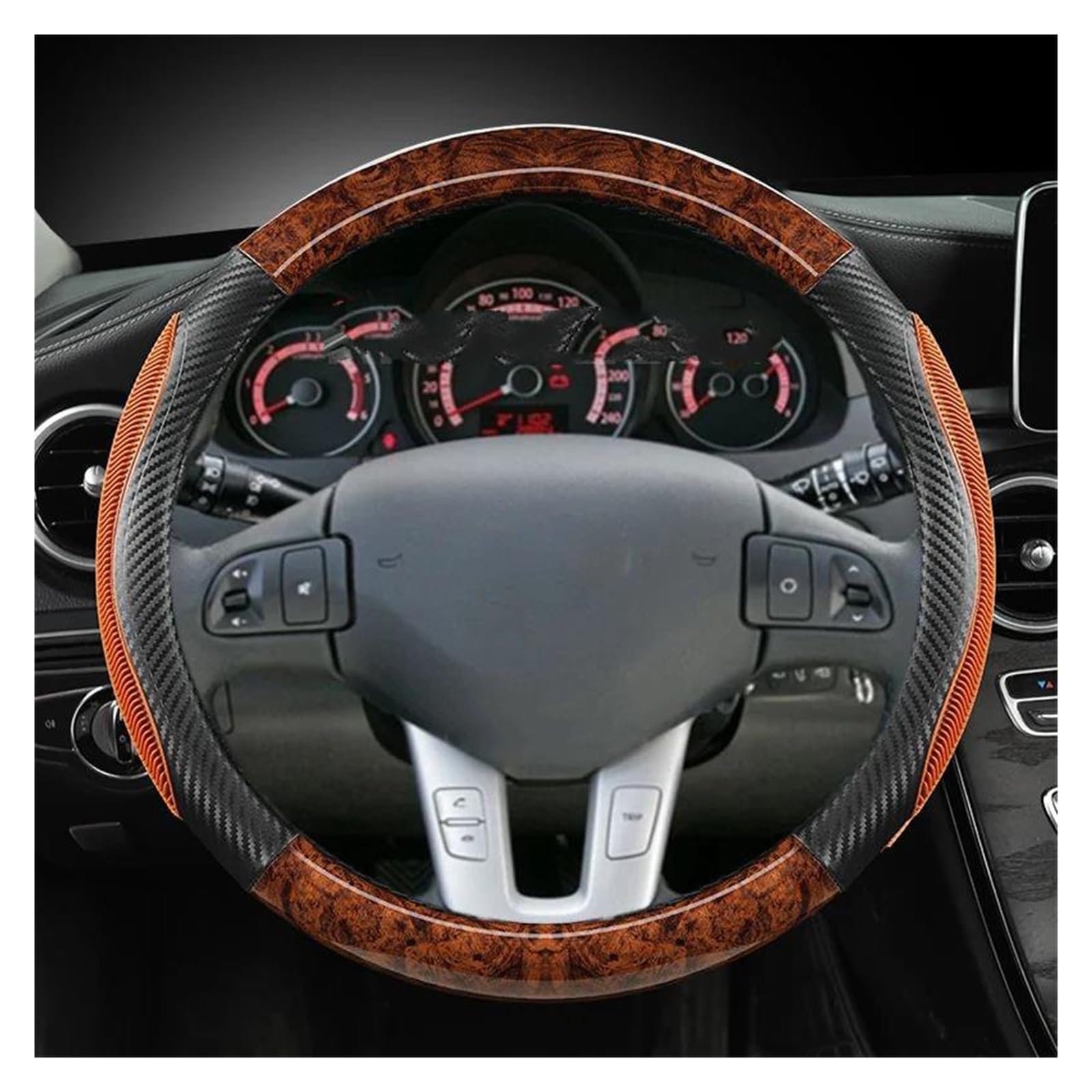 Pokrowiec na kierownicę, 38 cm, wyposażenie wnętrza samochodu, pasuje do Kia Sportage 3 (2011-2014) i Ceed (2010-2012), czarny