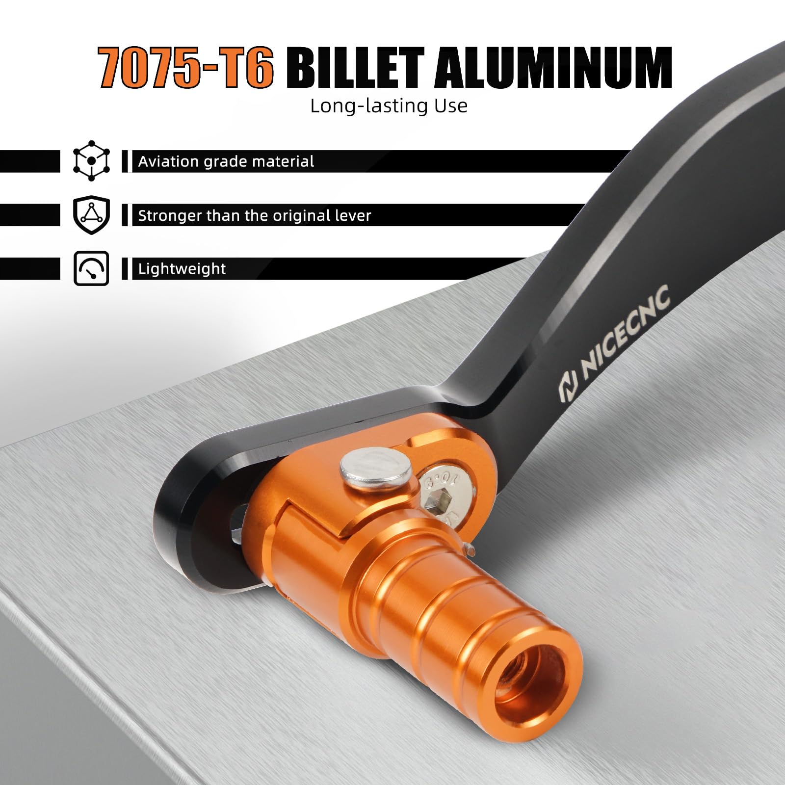 NICECNC Leva del cambio estesa regolabile compatibile con 790 Adventure R 2019-2021, 890 Adventure R/R Rally 2021-2024, compatibile con Husqvarna Norden 901 2022-2024, arancione, vedi montaggio
