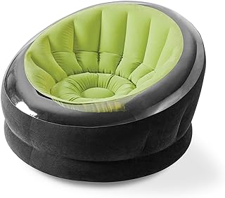 Intex 68581EP Inflatable Empire Chair: Durable Outdoor Use – 2-PLY Laminate – Velvety Surface – Flocked Construction – Green